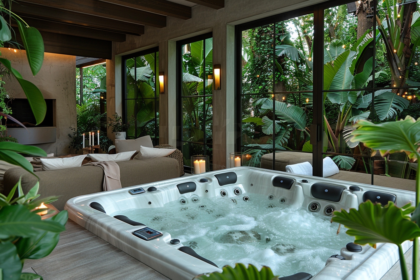 Amenagement veranda avec spa