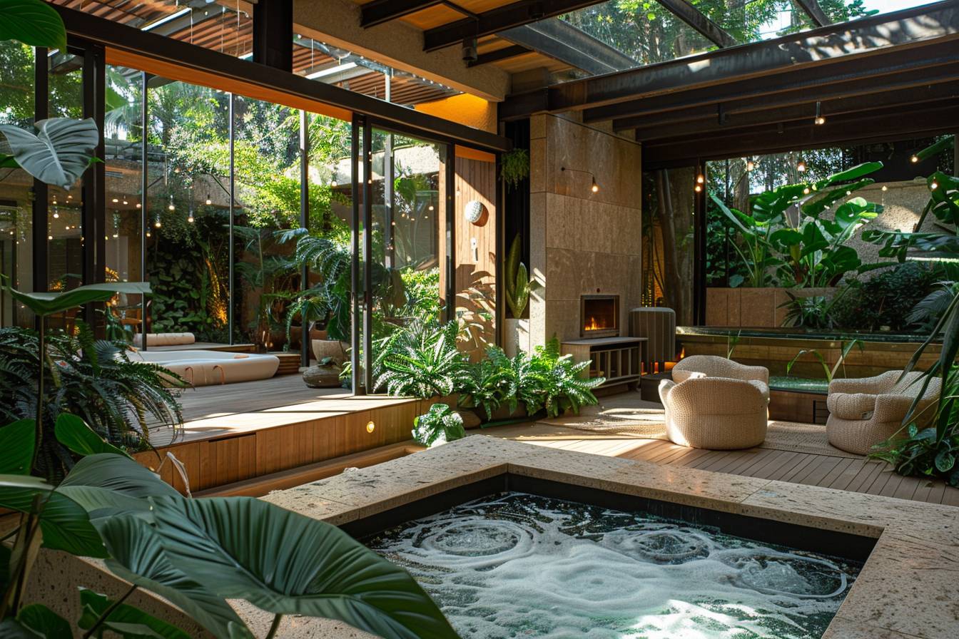 Amenagement veranda avec spa
